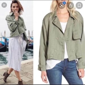 Rails Barclay Linen Blend‎ Button Front Utility Jacket Small Pristine Condition